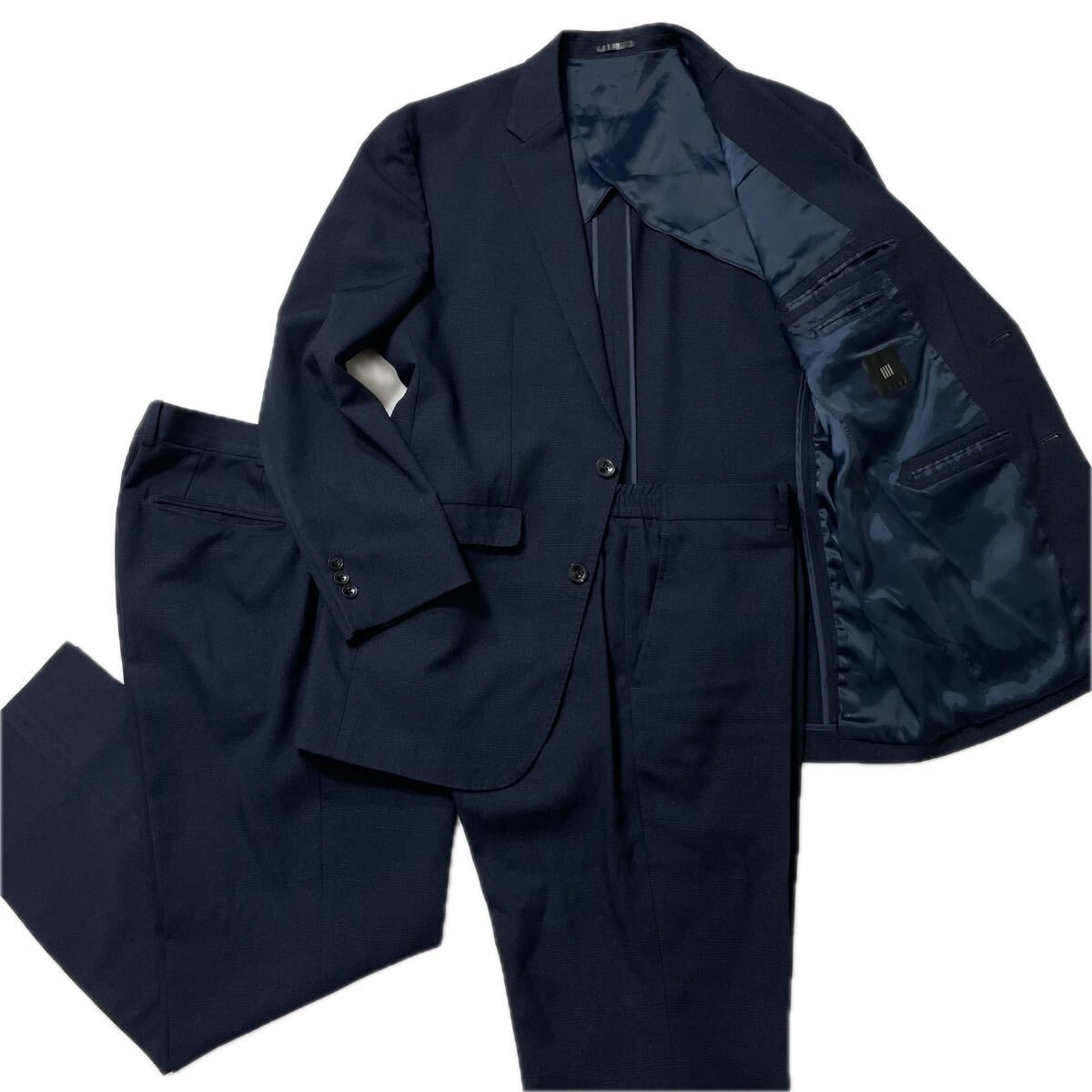 337 SUIT SELECT スーツセレクト 4S ストレッチ スーツ セットアップ パンツ2枚セット 175cm AB6 近年 スーパーノンアイロン SLIM 60512C