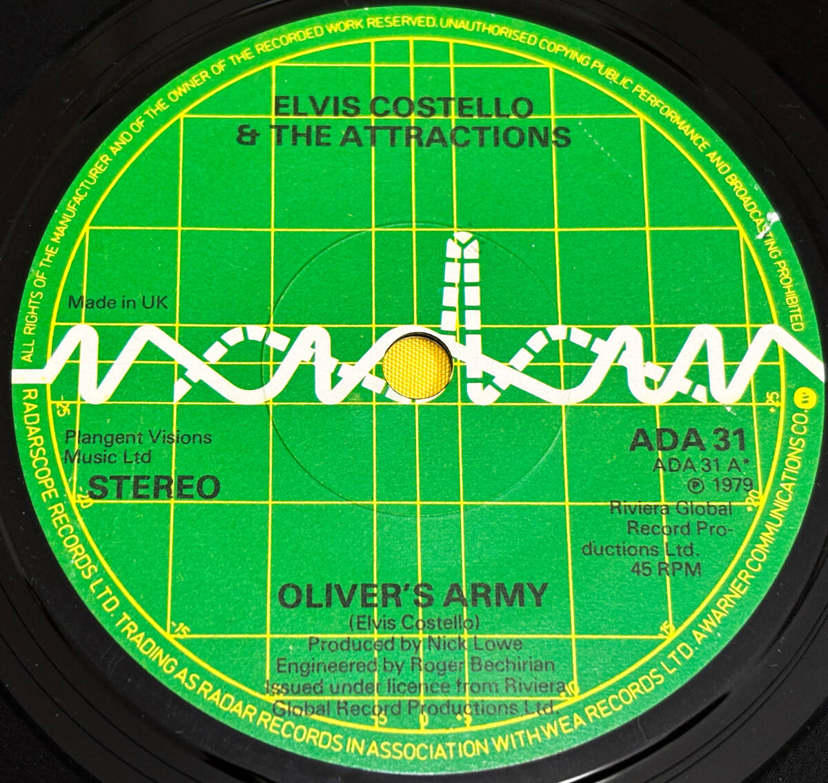 ◆UK ORG◆ ELVIS COSTELLO & THE ATTRACTIONS / OLIVER'S ARMY ◆NICK LOWEプロデュース　/EP10枚まで送料230円