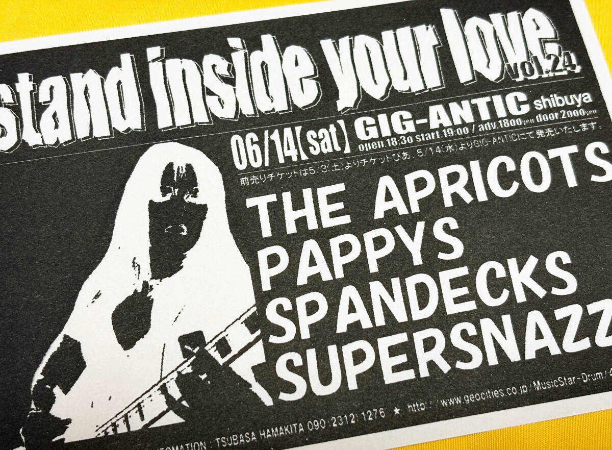 ◆ 日本のPUNK/インディーズ チラシ/フライヤー 58 / THE APRICOTS / PAPPYS / SPANDECKS / SUPERSNAZZ ◆