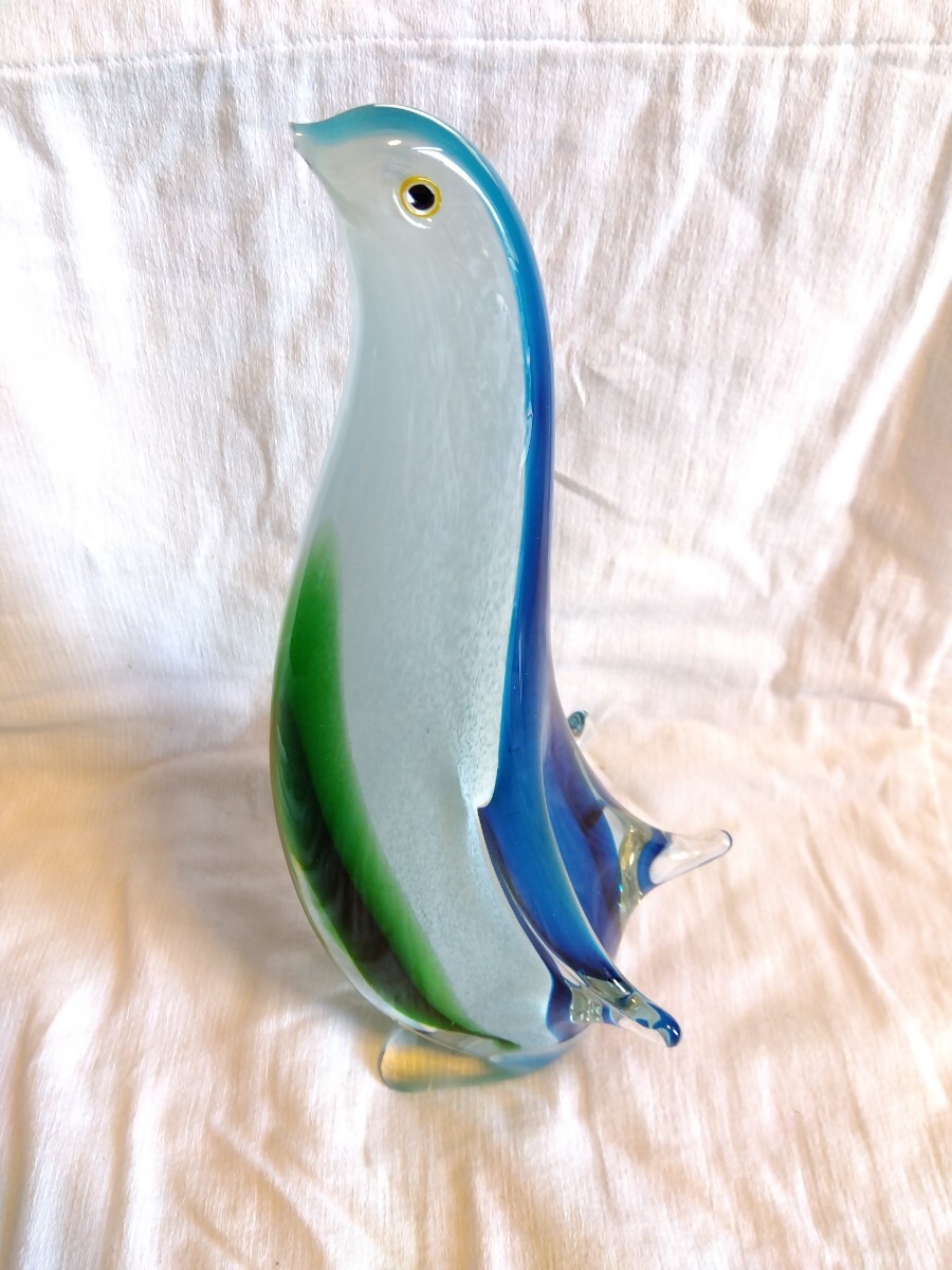 マルティグラス　ペンギン ガラス細工 インテリア ガラス工芸 マルティグラス 硝子 保管品(2w6N)