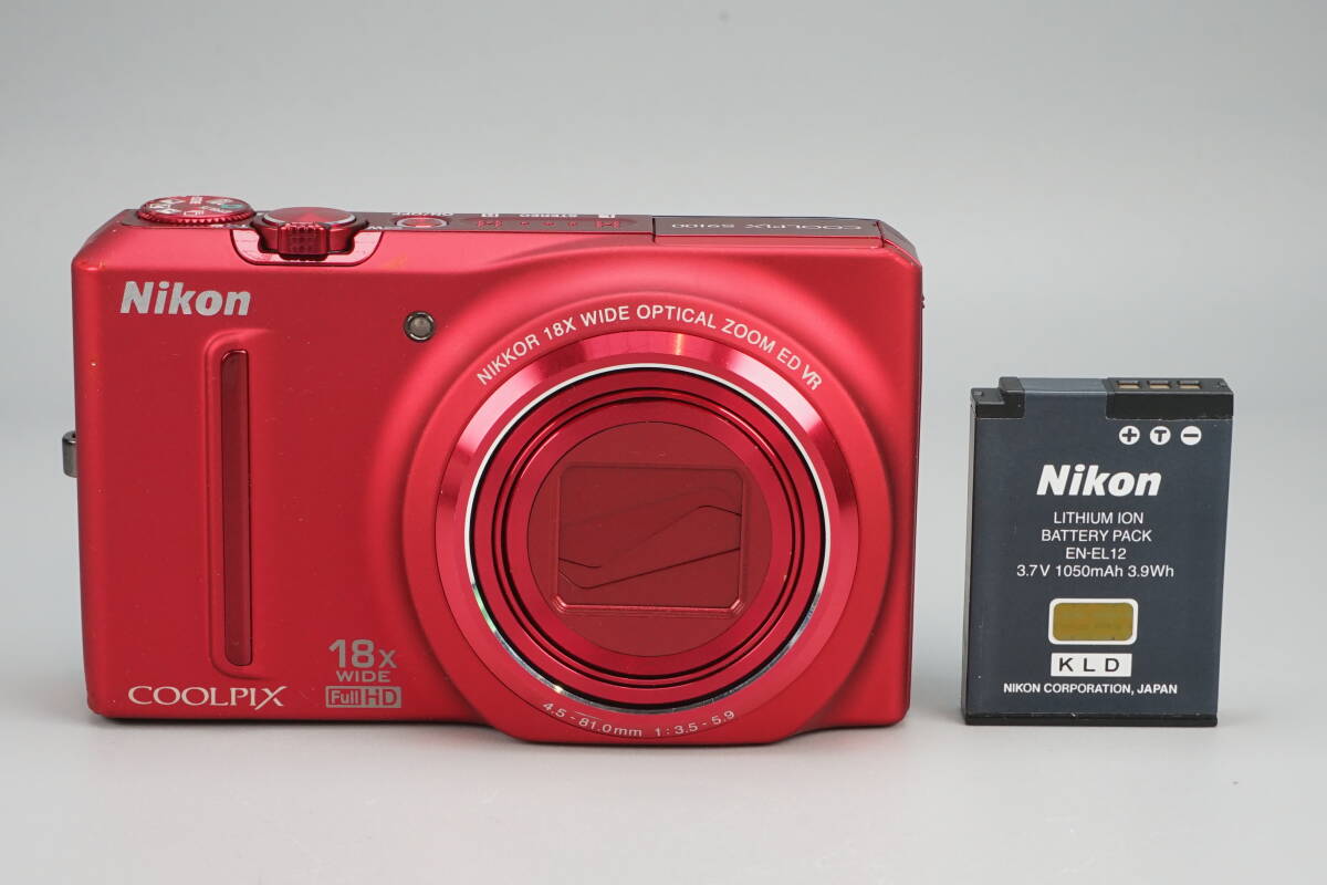 ★実用品★ Nikon ニコン COOLPIX S9100 レッド コンパクトデジタルカメラ