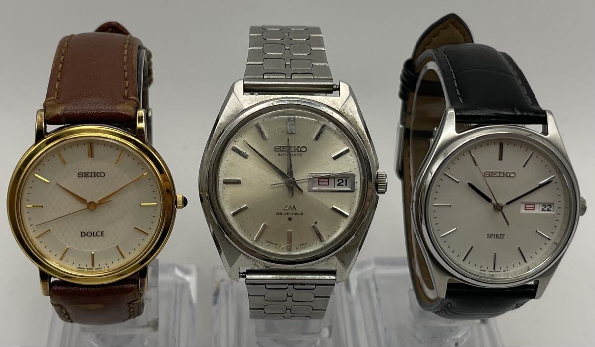 【7Li-7】SEIKO セイコー LM automatic 23石　5606-7000 DOLCE 5E61-0A80 SPRIT 7N43-7B60 3点まとめ ブランド腕時計 腕時計 現状品