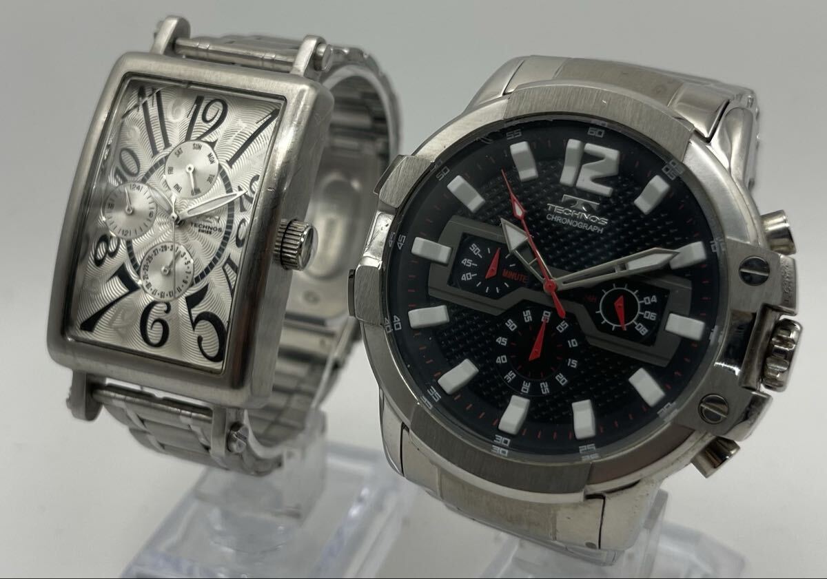 【7Li-8】 TECHNOS テクノス CHRONOGRAPH クロノグラフ T6336 TGM633 クオーツ 2点 まとめ売り ブランド腕時計 腕時計 現状品