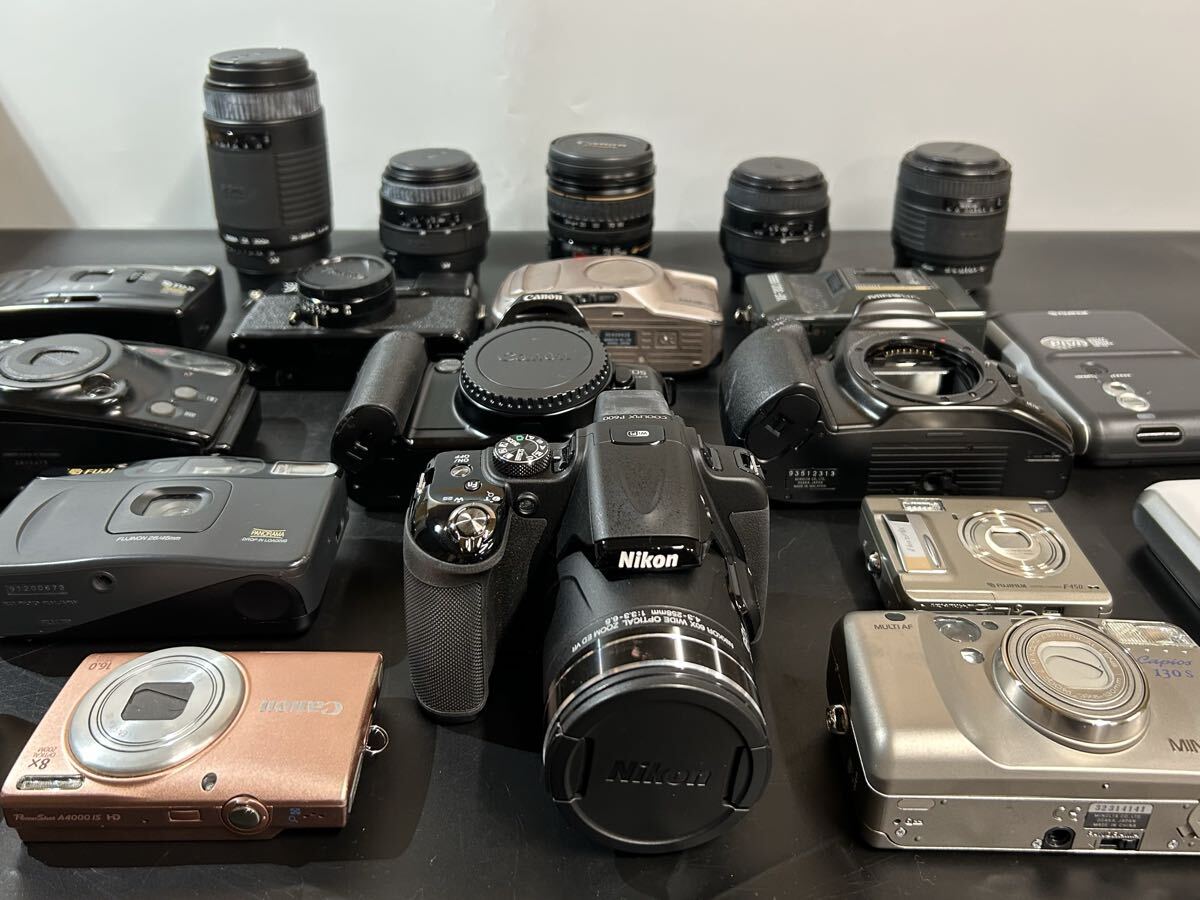 【10Li-7】Canon Power Shot Nikon COOLPIX FUJI MINOLTA など デジカメ キャノン 一眼レフ レンズ フィルムカメラ まとめ 現状品 ジャンク