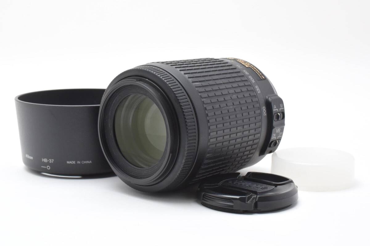 【1953】Nikon AF-S DX VR Zoom-Nikkor 55-200mm f/4-5.6G IF-ED 望遠ズーム 訳あり バルサム切れ AF鳴き フード付