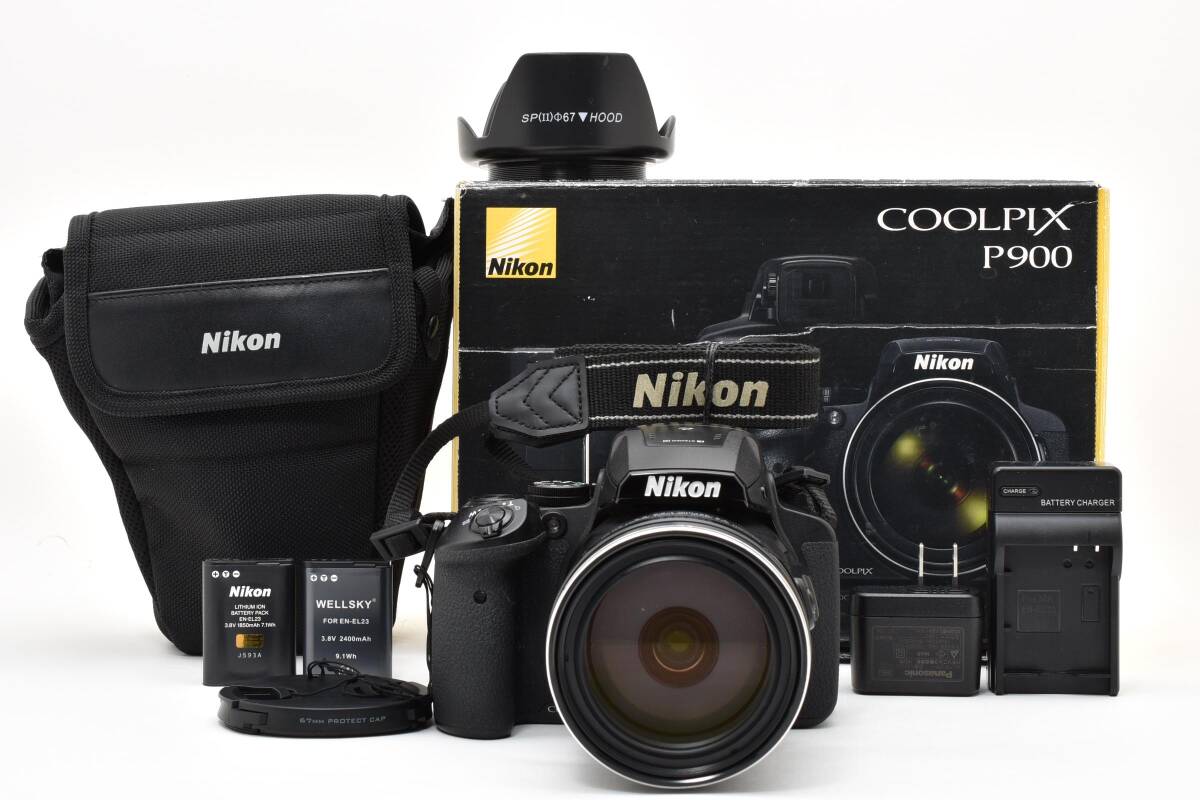 【2003】Nikon COOLPIX P900 超望遠コンパクトデジタルカメラ 元箱 バッテリー2個 バッグ付