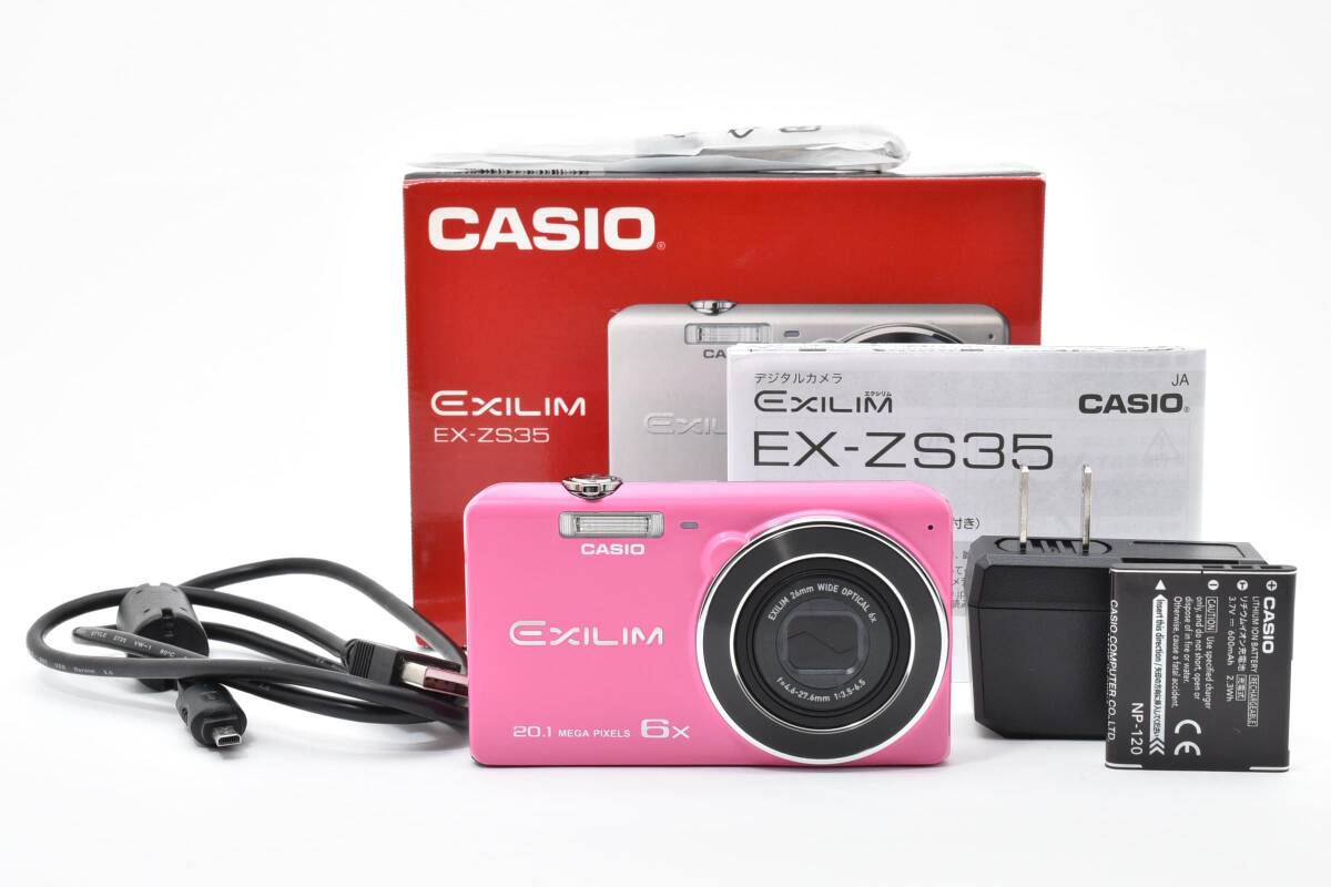 【2067】良品 CASIO EXILIM EX-ZS35 ピンク コンパクトデジタルカメラ 元箱付