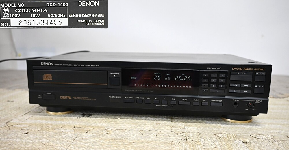 PY5-13　DENON デノン COLUMBIA コロムビア DCD-1400 CDデッキ CDプレーヤー 通電確認済み 難あり オーディオ機器 音響機器 現状品