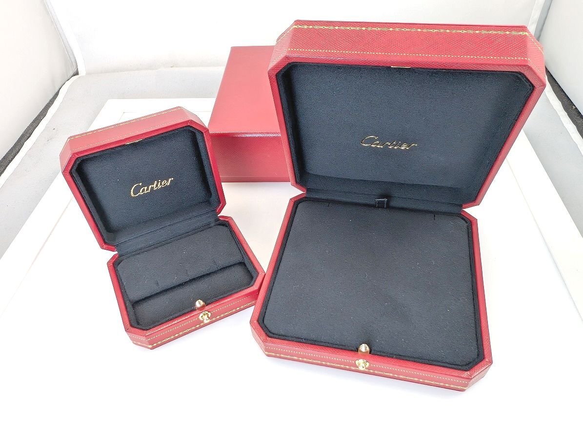 Cartier カルティエ アクセサリー用ボックスケース 2点まとめ ネックレス用 赤箱[329608