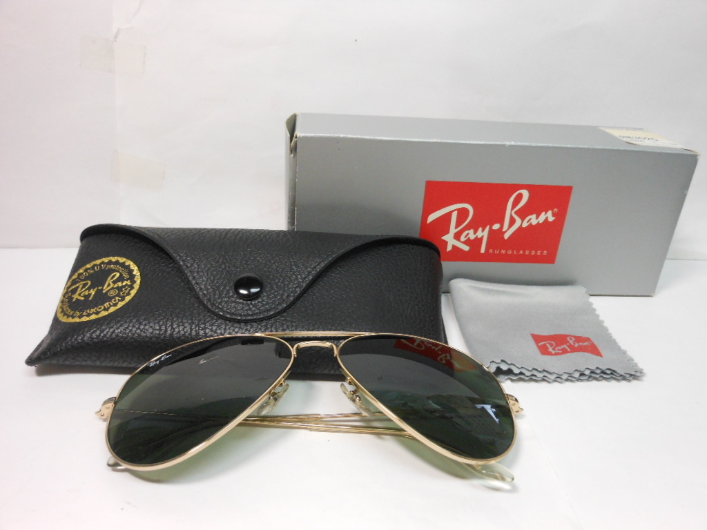 ☆希少未使用自宅保管品☆ RayBan Polarized レイバン P ポラライズド　 GOLD ゴールド RB3025 　アビエーター ティアドロップ型 