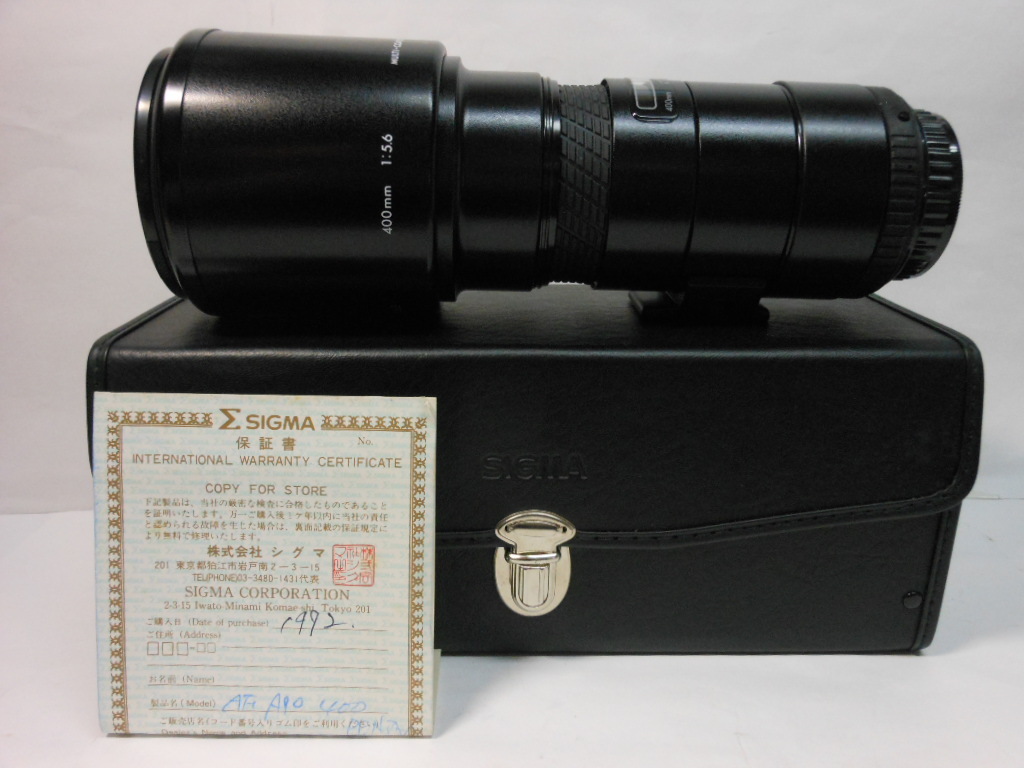 ☆希少超美品級☆シグマ 　　SIGMA　 AF　ＴＥＬＥ　 400mm F5.6 　ペンタックス用 　即日発送　pentax 元箱・ケース付