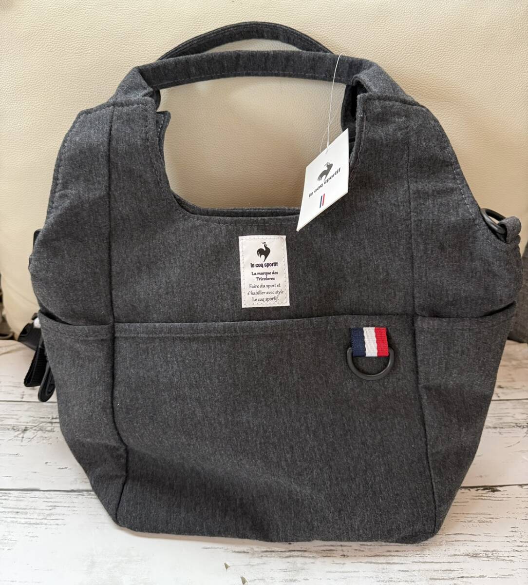 未使用★le coq sportif/ルコック★トートバッグ　ショルダー付き　BAG　ポケット付き