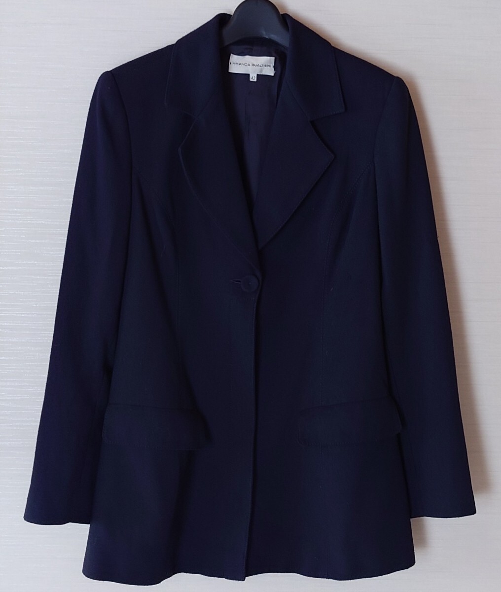 FRANCA GUALTiERI 台形スカートスーツ　ネイビー　オフィス　都内デパートで購入　サイズジャケット42　スカート40