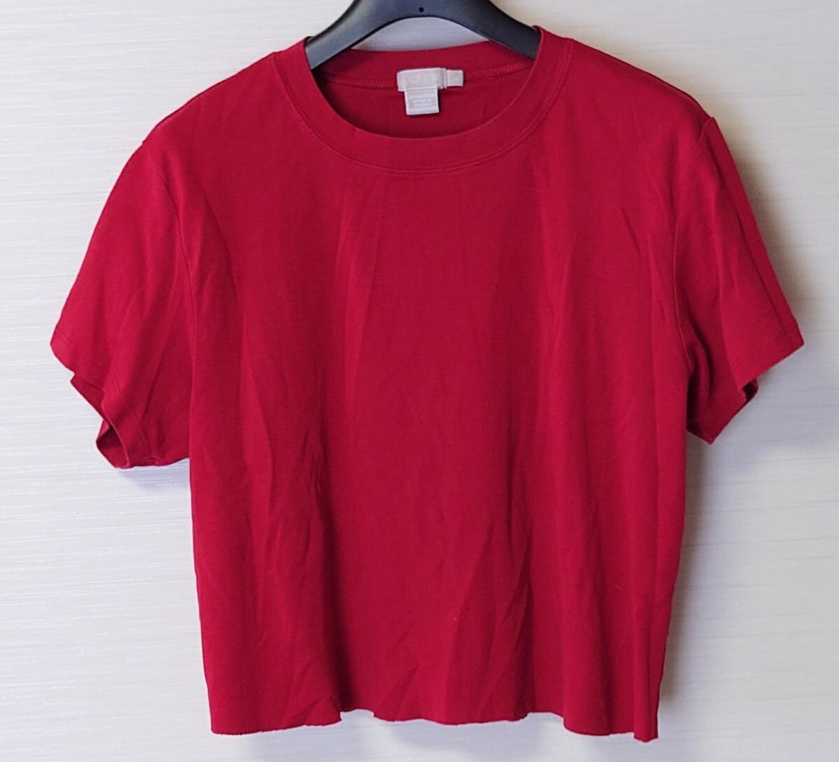 J.crew　赤　半袖Tシャツ　綿100% 裾切りっぱなし　匿名配送230円〜