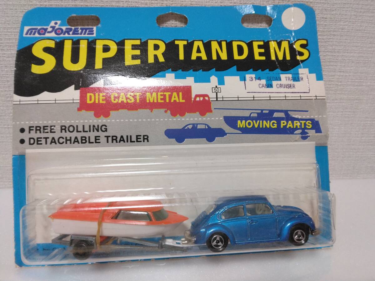 ★昭和レトロ 当時物 マジョレット ワーゲンビートル ボートトレーラー！Majorette Trailer cabin cruiser！　