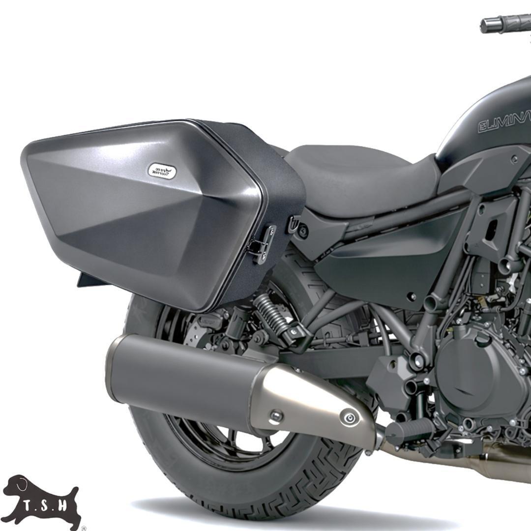 T.S.H バイク用 サイドバッグ 【グレー】 左右セット Motocentric モトセントリック ハード シェル ケース リュック 拡張 防水カバー