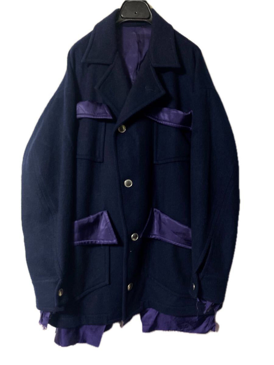 sulvam 22AW Over Blouson Jacket 裏地レイヤー 調 オーバージャケット メルトン 6ポケット コート