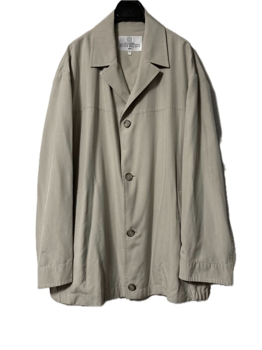 GIVENCHY オールド イタリア製 GENTLEMAN シルクワンフェイス 4Bジャケット 56 メンズ アンコン オーバーサイズ 80s 90s ブルゾン 裾ゴム