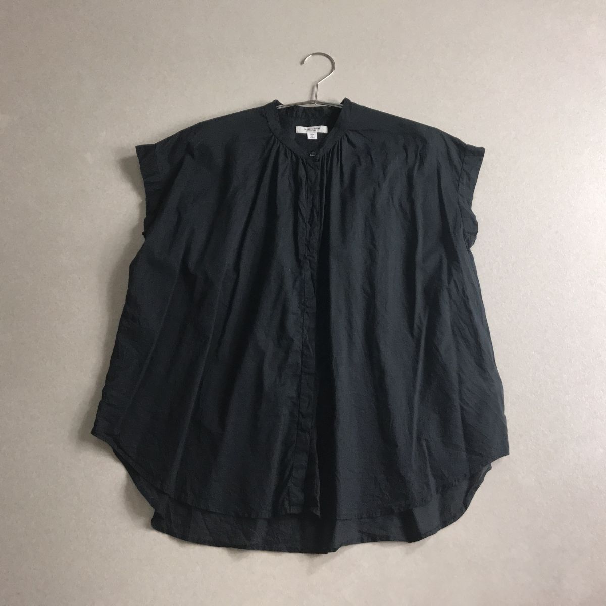 ☆ Freak's store フリークスストア　インド綿　バンドカラー　ギャザー　ブラウス　横幅ゆったり　体型カバー