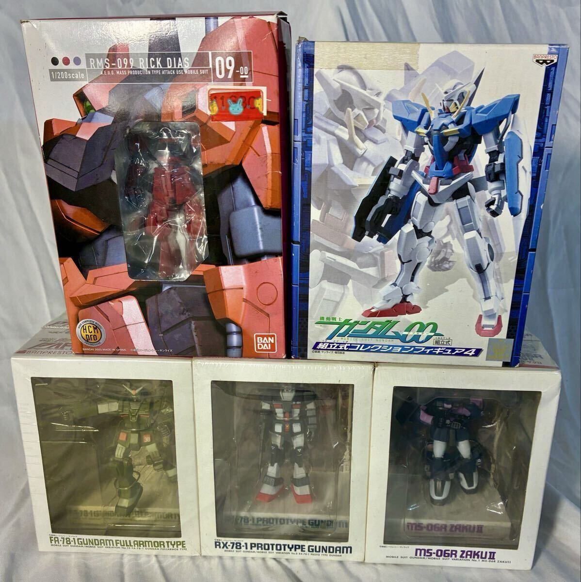 1円〜③ Y83【未開封品】BANDAI バンダイ　機動戦士ガンダム フィギュア5点まとめ ガンダムOO Zガンダム　エクシア　リックディアス