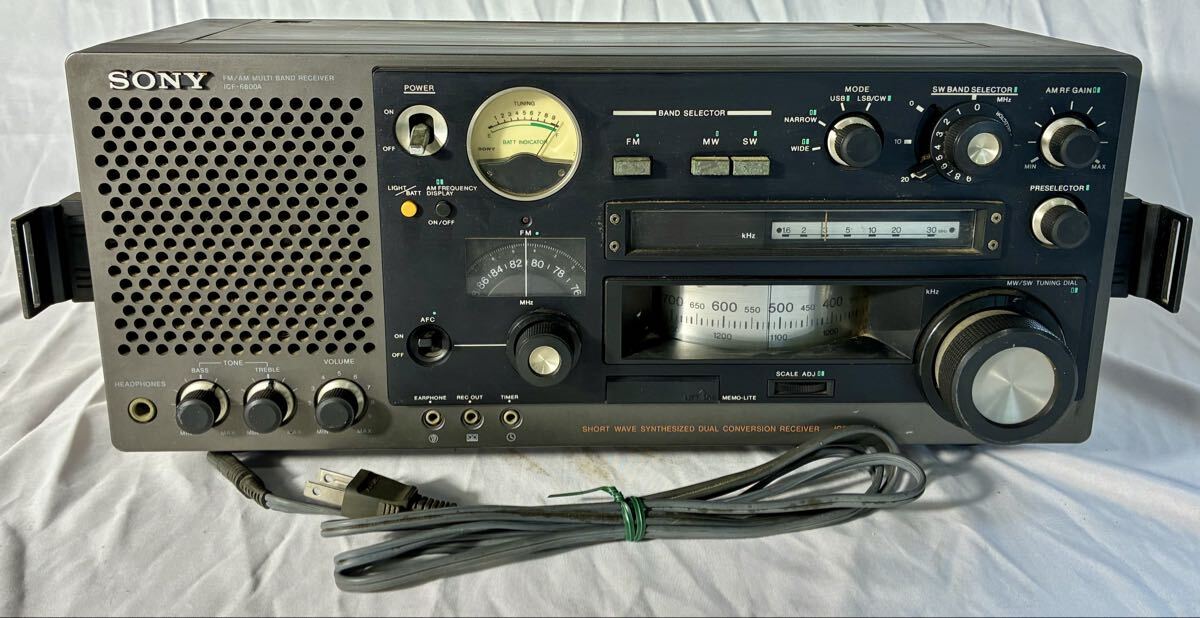 1円〜④ Y8【ジャンク】SONY ソニー FM AM マルチバンドレシーバー ICF-6800 昭和レトロ レトロ　現状品