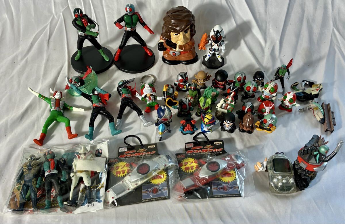 1円〜③ Y112【現状品】仮面ライダーフィギュアまとめ売り　当時物 ソフビ　仮面ライダー1号　2号　V3 ショッカー怪人など　昭和ライダー