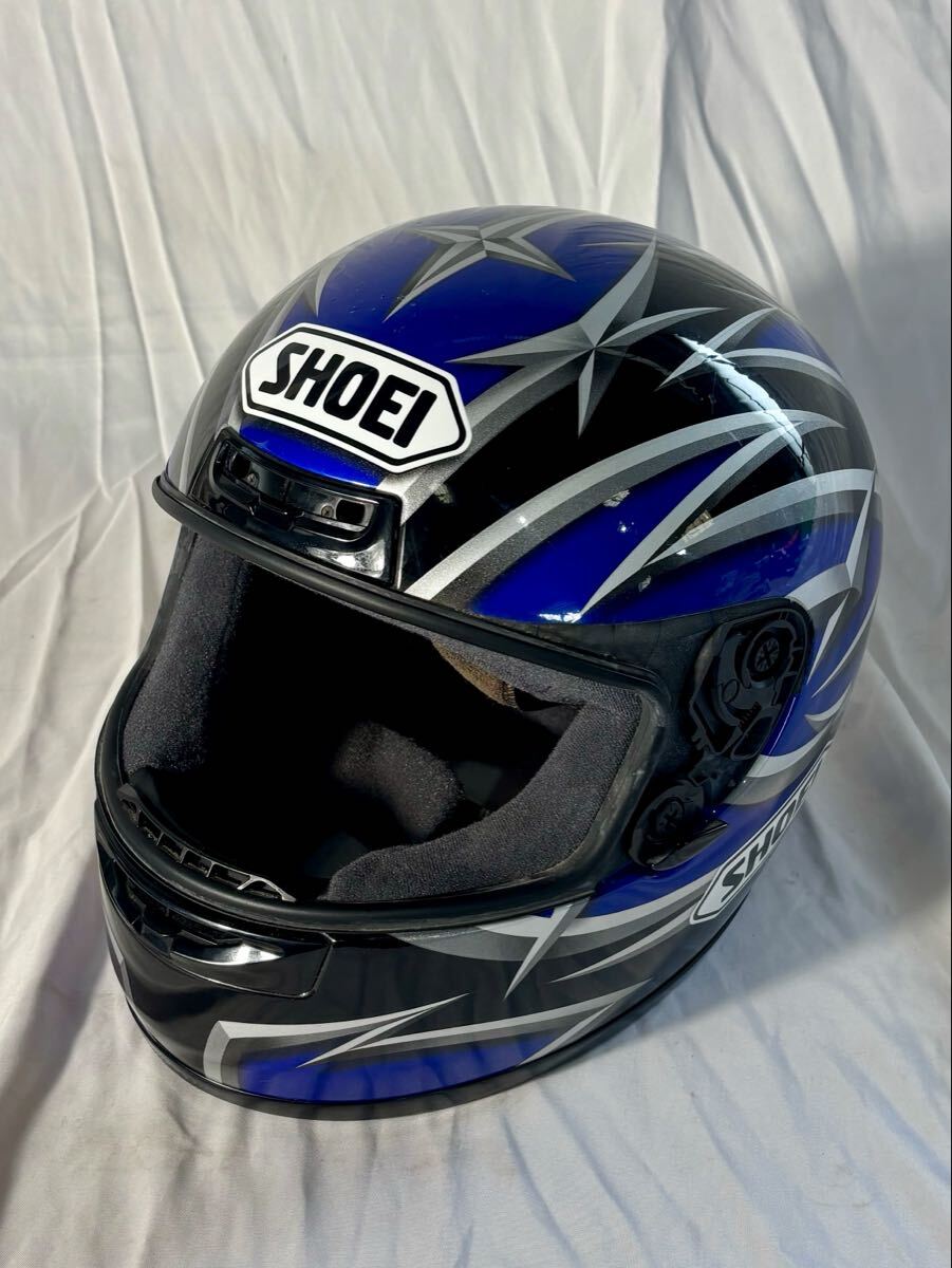 1円〜③Y3【現状品】SHOEI RFD2 フルフェイスヘルメット XXL 63-64cm 青/黒 日本製　ショウエイ フルフェイスヘルメット