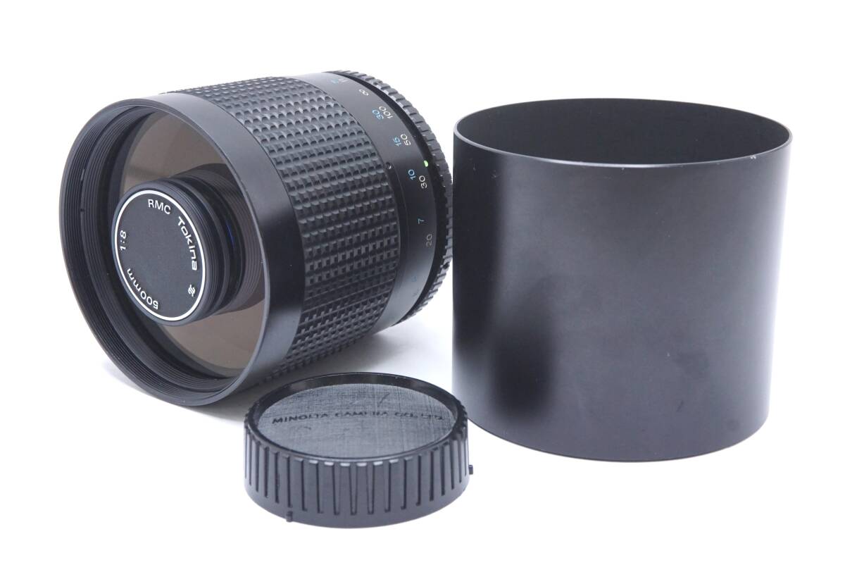 ▽Tokinaトキナー RMC 500mm F8 ミラーレンズ ミノルタ用 (ボディキャップ・フード付)
