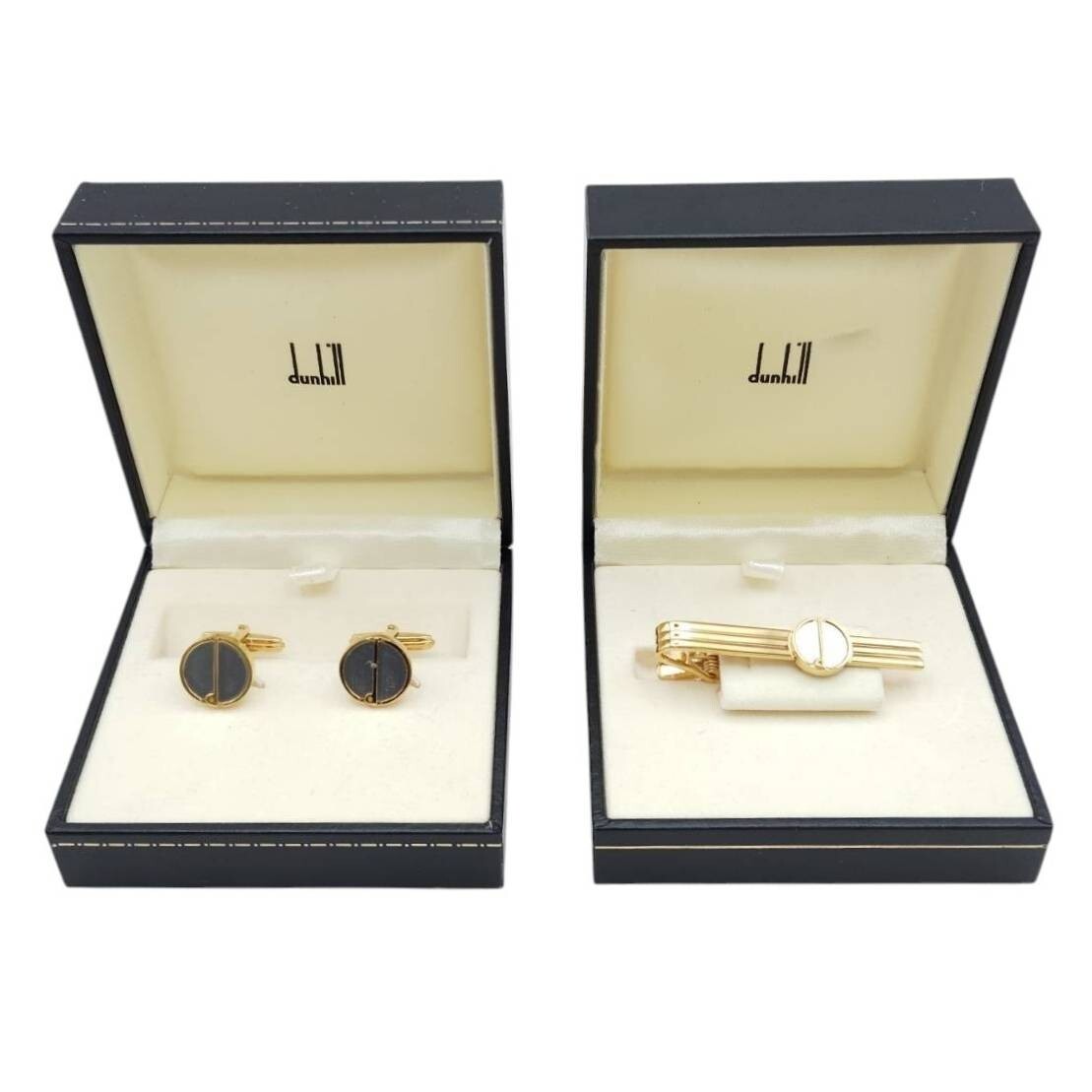 S-06798 dunhill タイピン 2点セット ダンヒル カフリンクス カフスボタン ネクタイピン タイピン ビジネス アクセサリー 現状品 015