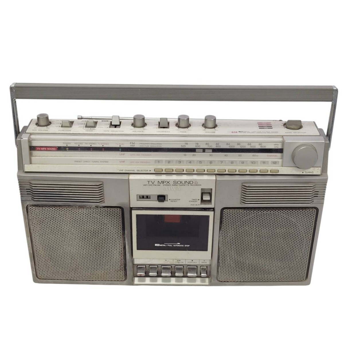 S-07125 アイワ AIWA CS-65X 本体のみ ステレオラジカセ カセットコーダー オーディオ機器 部品取り 難あり 動作未確認 ジャンク 現状品 03