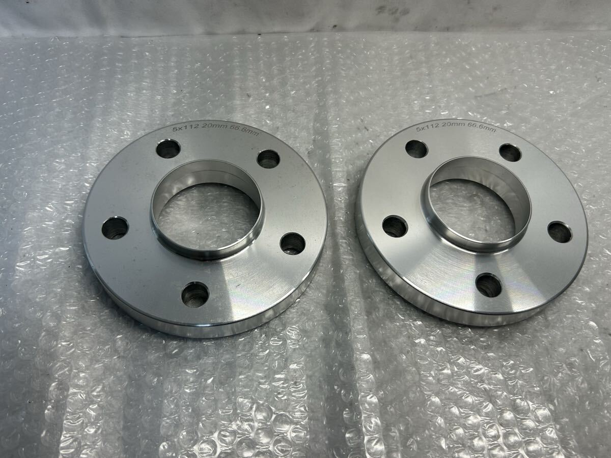 新品・未使用!! 社外 ワイドトレットスペーサー ワイトレ スペーサー 2枚1セット 5H-PCD:112 20mm 66.6mm ベンツ用 GU26-0522