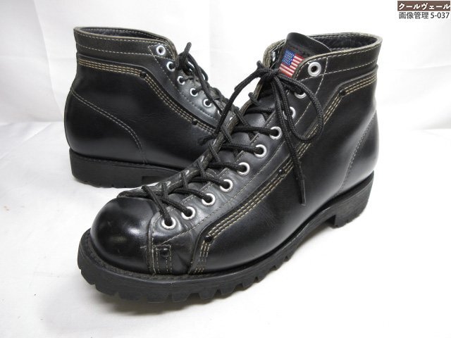 【THOROGOOD ソログッド】 ブーツ ステッチ プレーントゥ 10アイレット レザー 紳士靴 (メンズ) size26相当 ブラック ★37MZA9413★