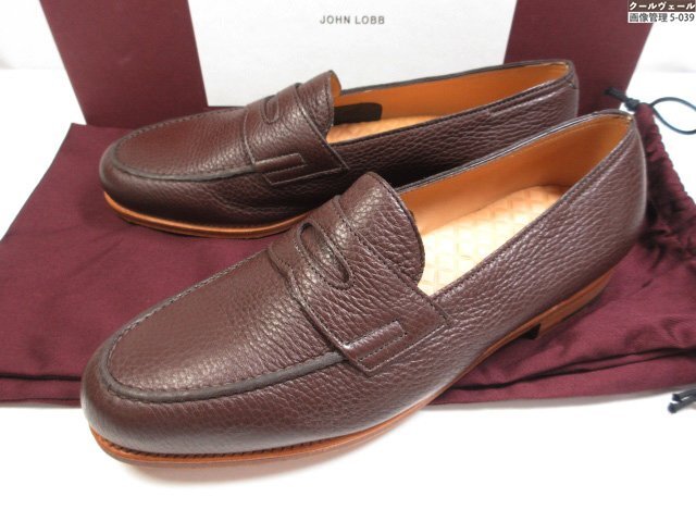 HH 未使用 【ジョンロブ JOHN LOBB】 ロペス LOPEZ コインローファー ディアスキン (メンズ) size6.5E4395 ダークブラウン ★37MZB0097★