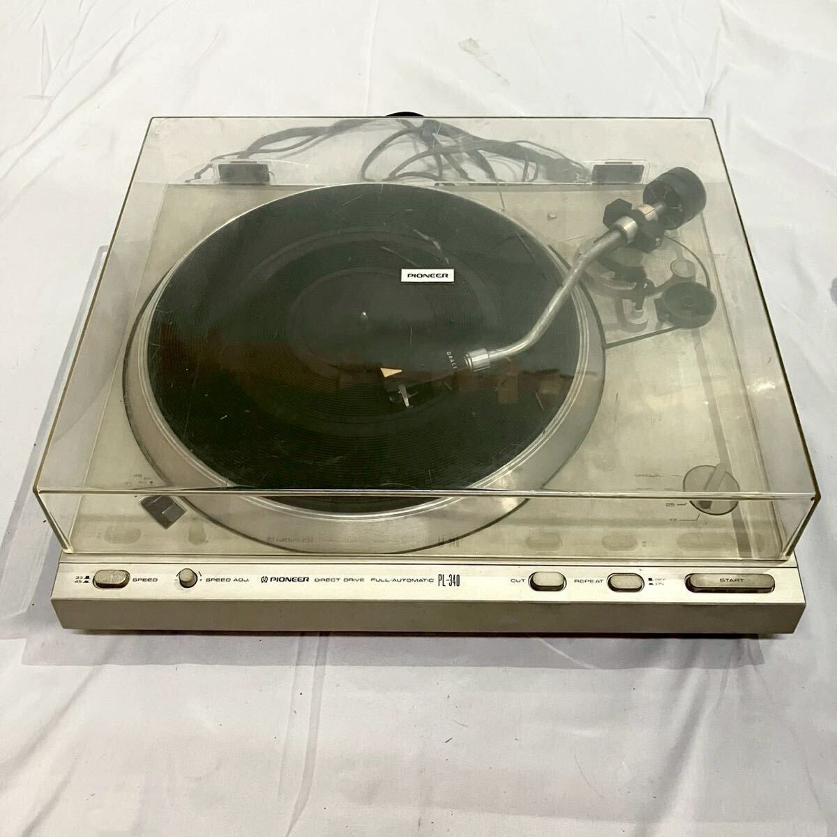 1円〜 PIONEER パイオニア レコードプレーヤー PL-340 フルオートマチック ダイレクト ドライブ 昭和 レトロ ターンテーブル ジャンク