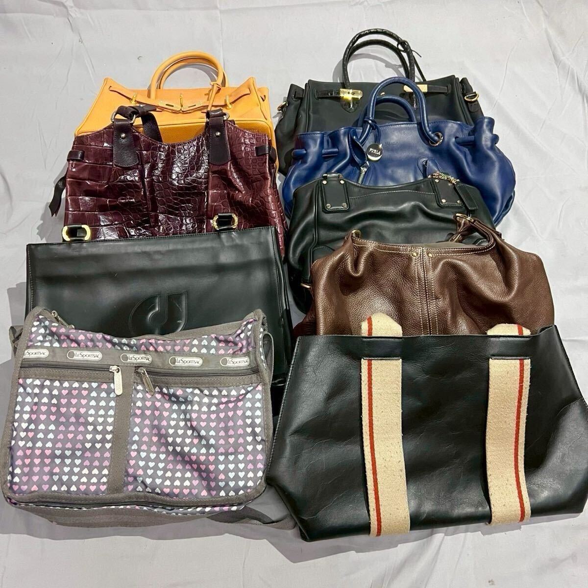 1円〜 おまとめ ブランド バッグ 9点 セット レスポートサック フルラ トートバッグ ショルダーバッグ ハンドバッグ 大量 レザーバッグ