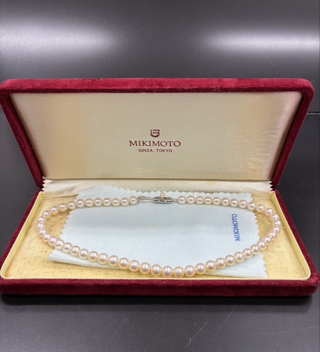 MIKIMOTO ミキモト アコヤ真珠 本真珠 K14WG 約39cm 約6.5mm 約25.1g 8A2280.7