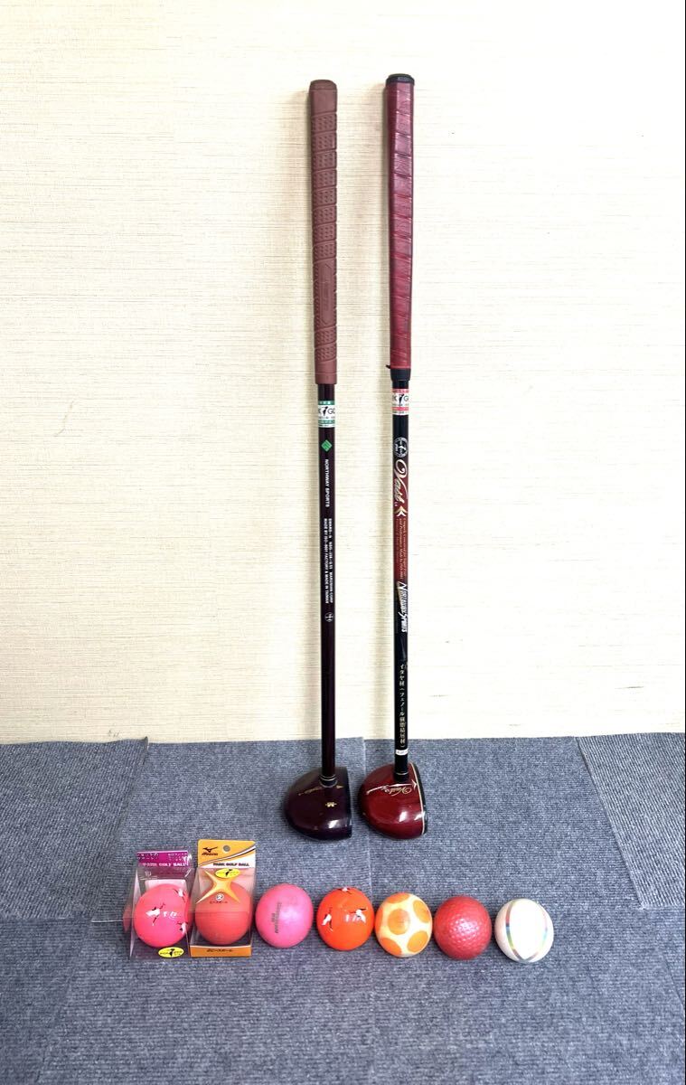 ノースウェイスポーツ ISO-9001 NSG-258-α53 パークゴルフクラブ ボールセット 右打ち用 全長約85cm パークゴルフ 0526③
