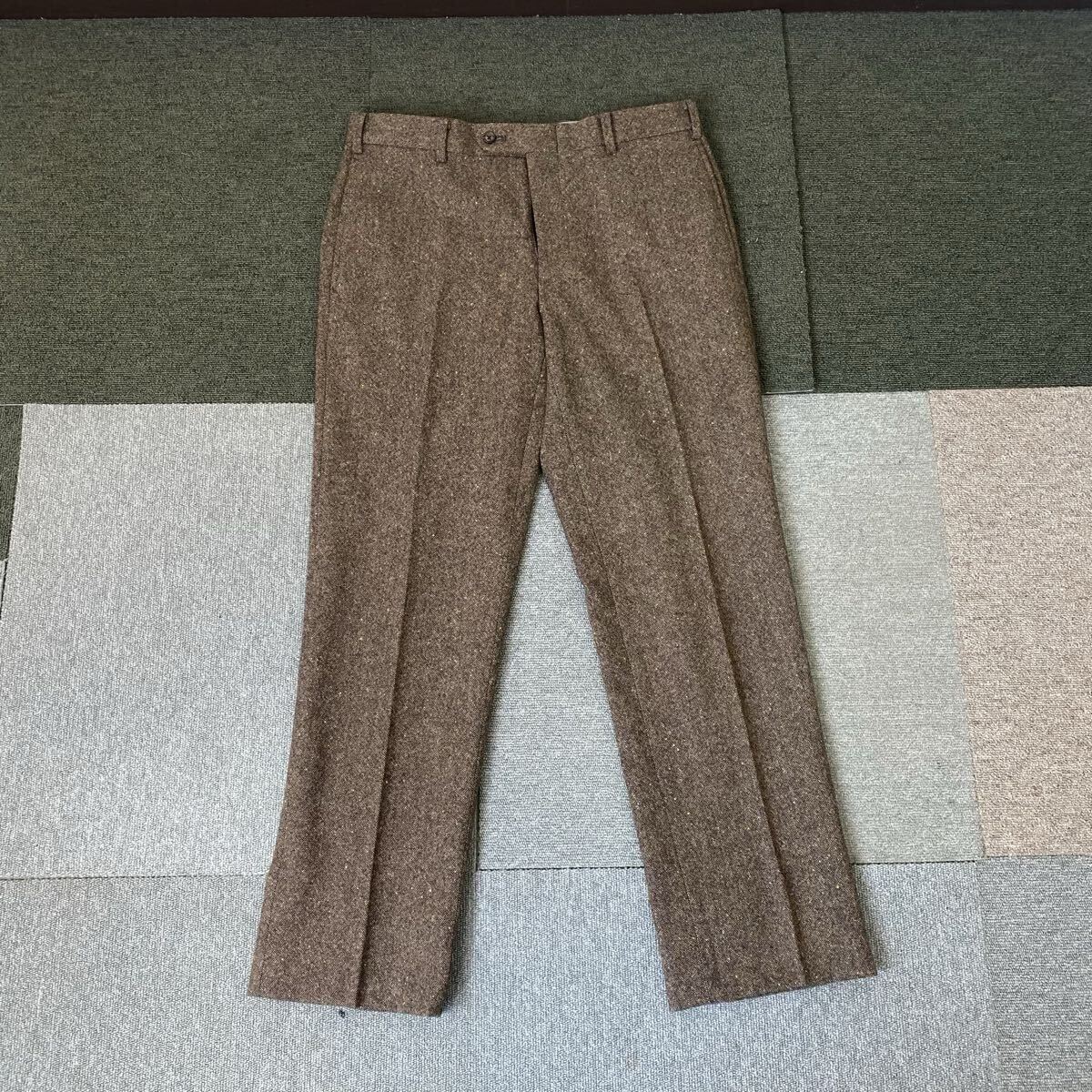 T MACKINTOSH LONDON マッキントッシュロンドン ツイードスラックス ブラウン ウエスト85 裏地あり ストレートパンツ