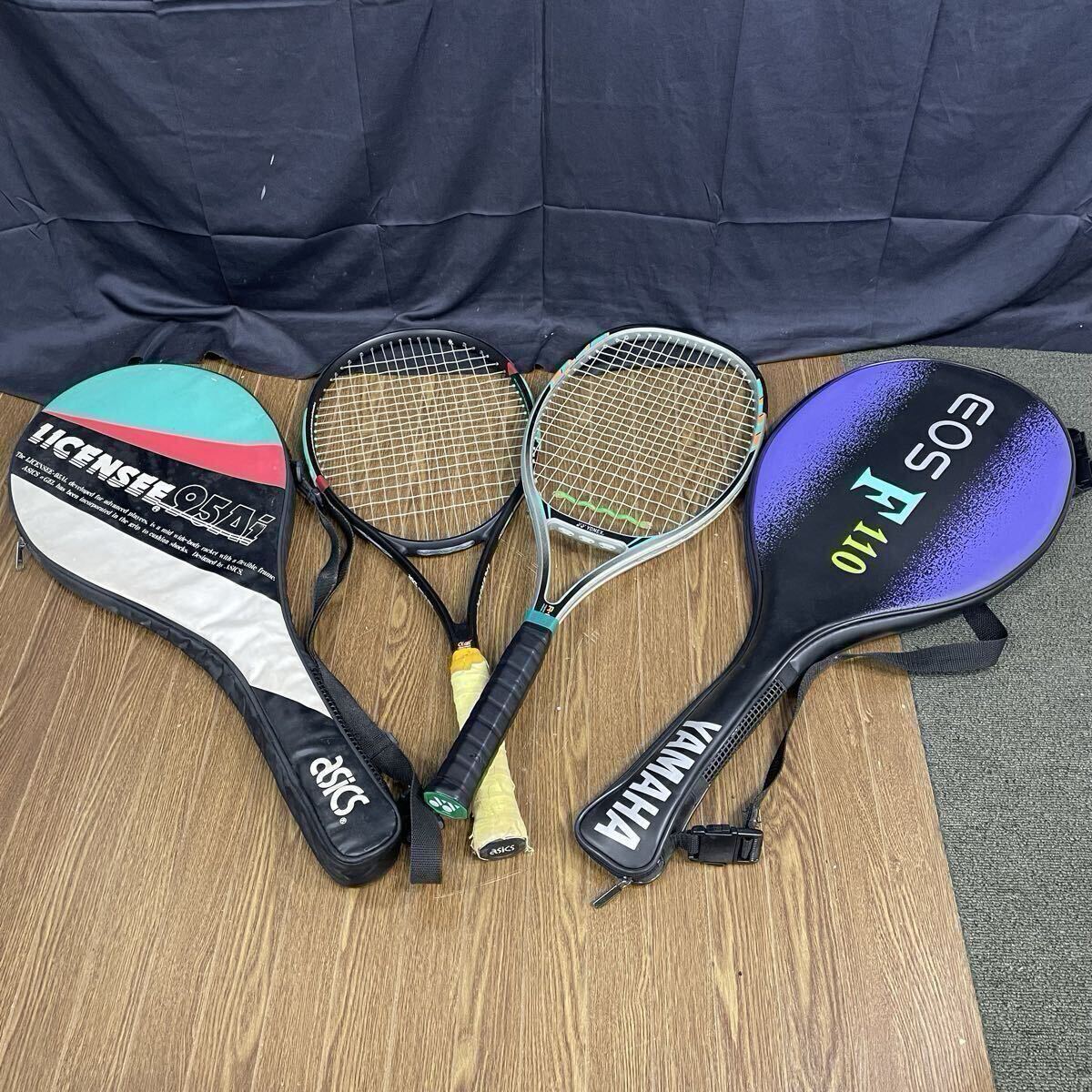 □ テニスラケット2本セット！YONEX asics REXKING80 LICENSEE95Ai 軟式用 ケース付き スポーツ用品