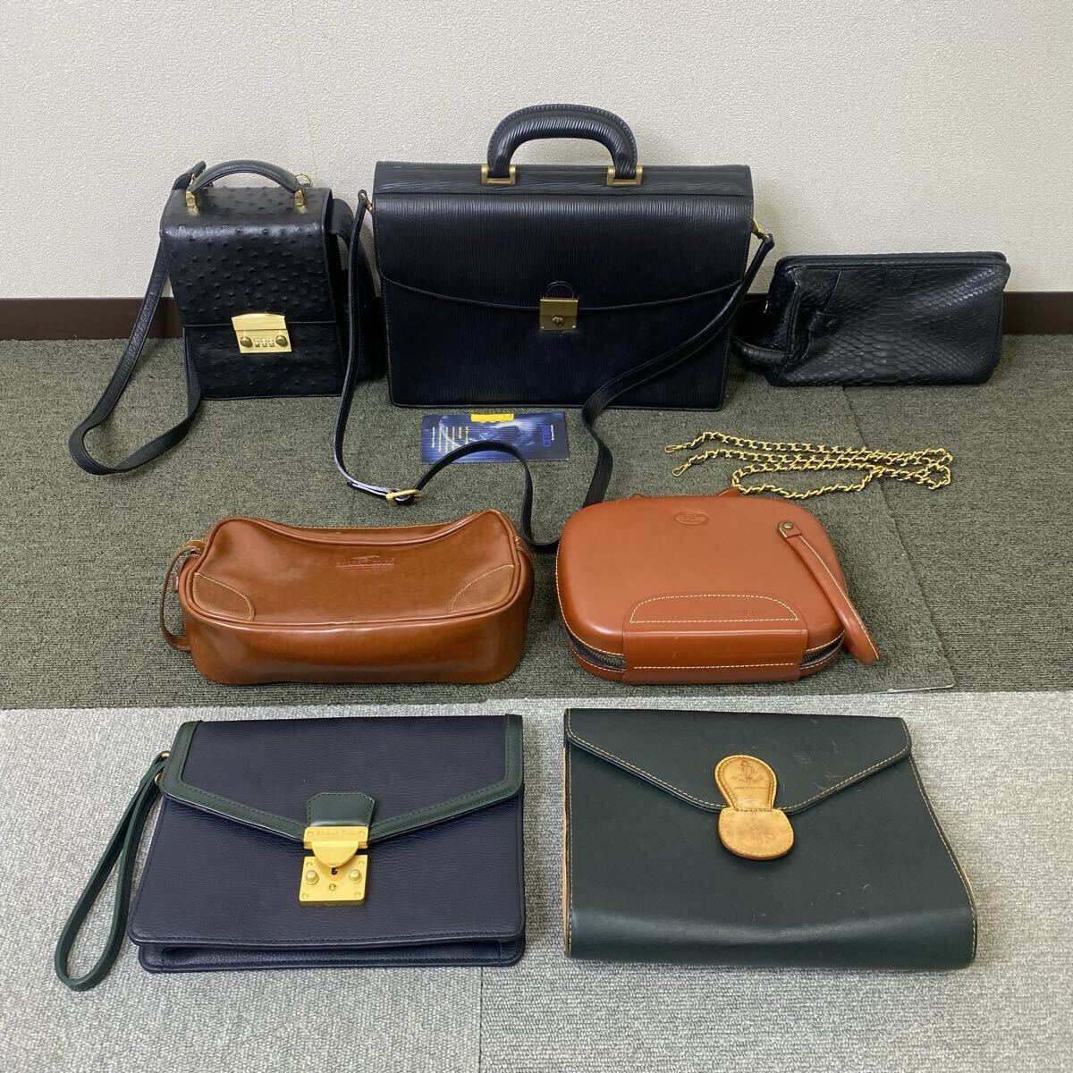 T バッグ7点まとめ！ GINO POLLASTRI/Richard Lenoir/LE PERROQUET/GOLDEN DUCK…etc ビジネスバッグ ショルダーバッグ エキゾチックレザー