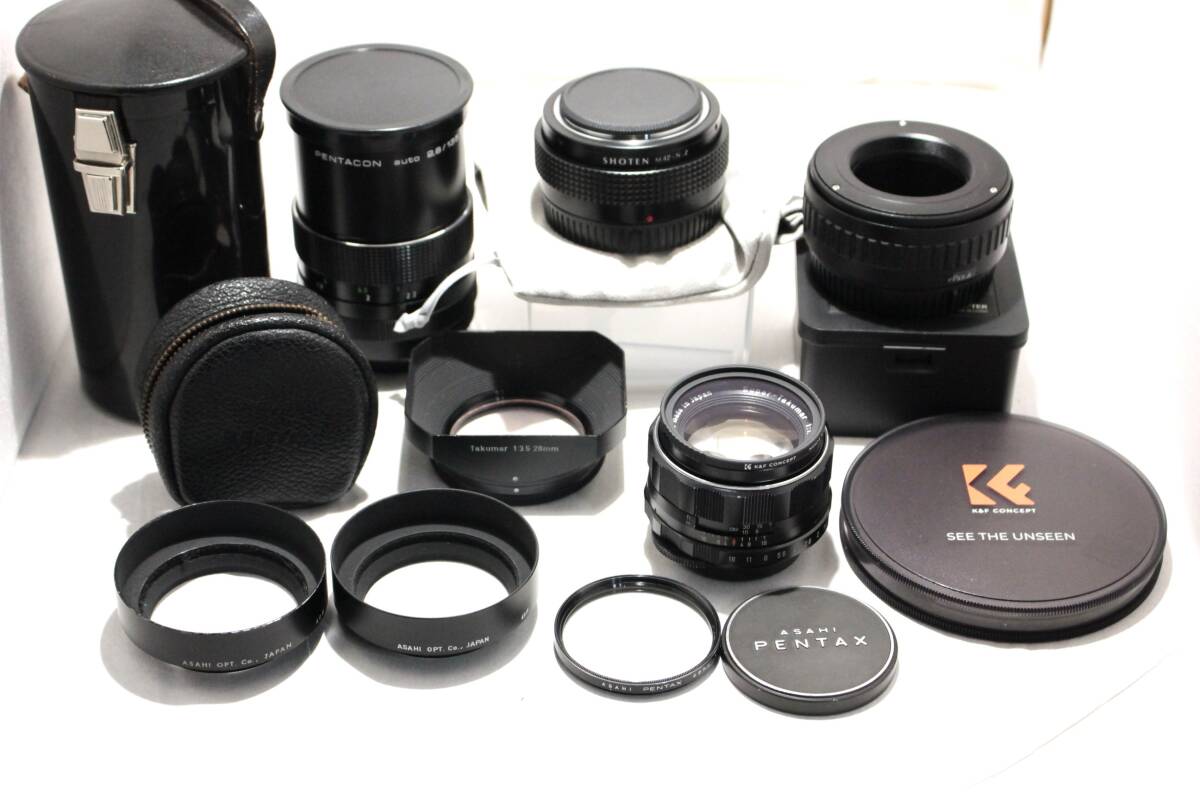 【希少8枚玉】スーパータクマー 50mm F1.4 美品 ＋ PENTACON 135mm / Zマウントアダプター等