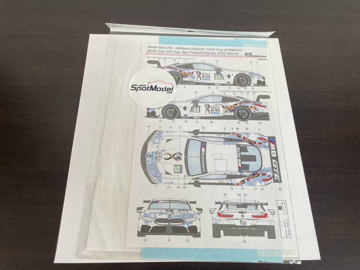 LBプロダクション 1/24 デカール BMW M8 GTE Sim120カップ スパ2020ウイナー No.88