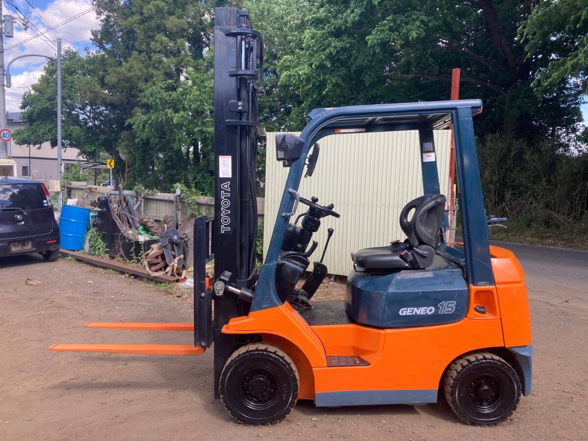 ★トヨタフォークリフト★7FG15★GENEO15★1.5t★ガソリン★MT★サイドシフト付★1928h★新品塗装済★茨城県★下取り可