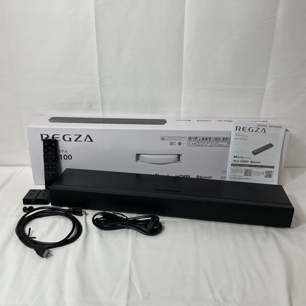 【12PE026】1円スタート REGZA レグザ 2.0ch サウンドシステム RA-B100 ブラック 通電確認済み 箱あり Bluetooth スピーカー 現状品