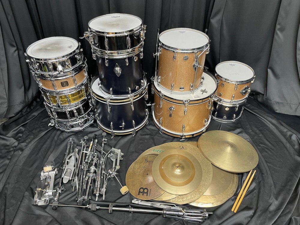 【複17/16*6/140*2AP062】ドラム用品 大量まとめ GRETSCH グレッチ SONOR S CLASS CANOPUS NEGI など バスドラム スネア シンバル 現状品