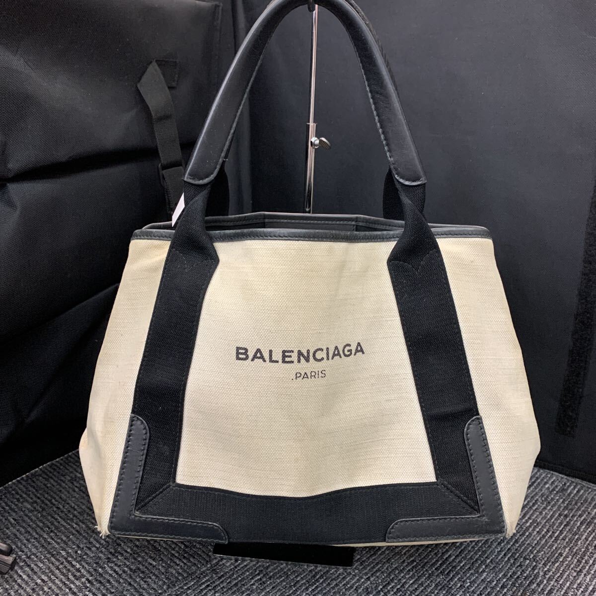 614 BALENCIAGA バレンシアガ トートバッグ キャンバス ハンドバッグ ネイビーカバスS アイボリー カバス S ショルダーバッグ