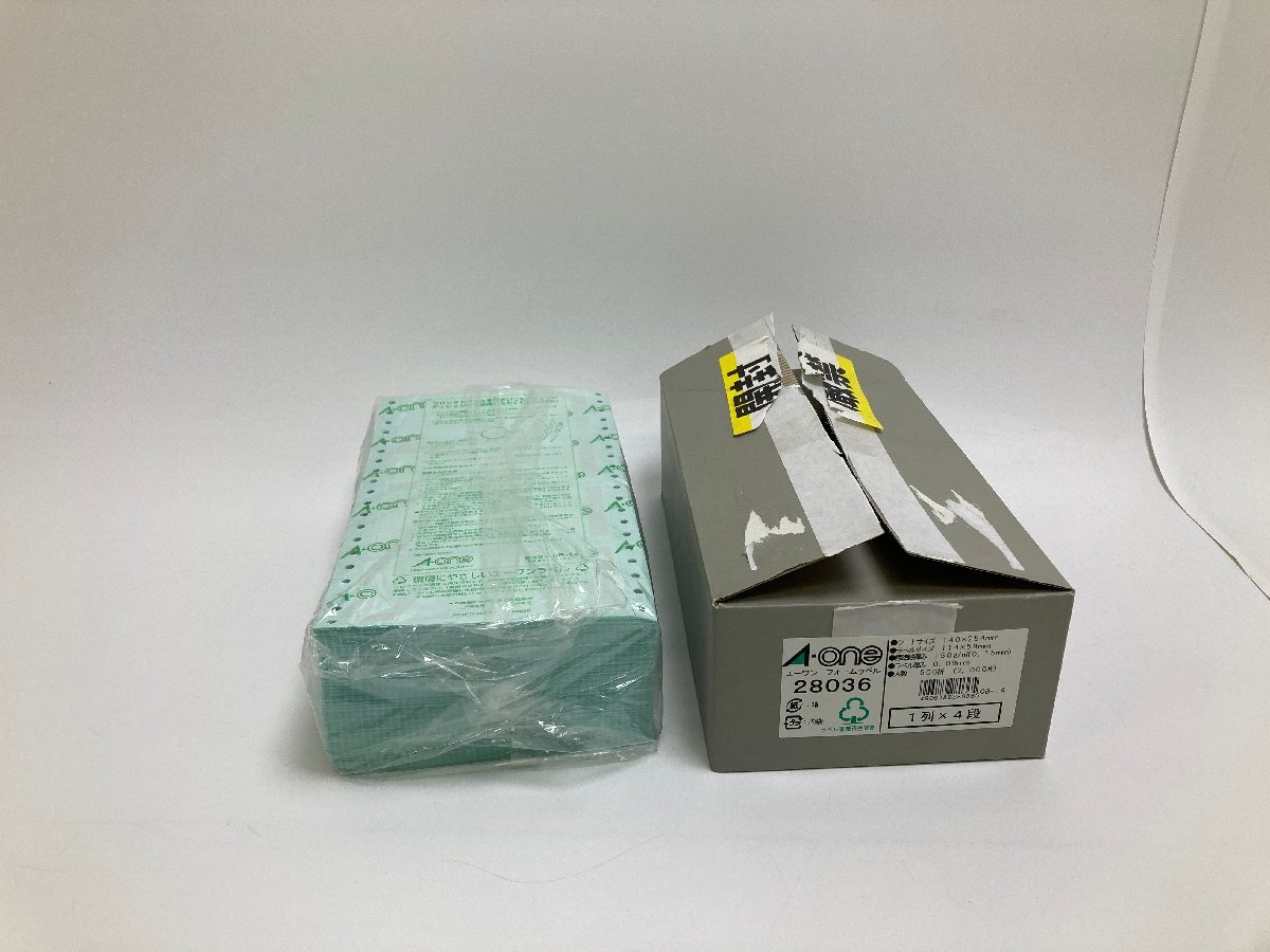 【S6-1-6958】開封品 A-ONE エーワン フォームラベル 28036 500折 2000片 ラベル シート 1列 4段