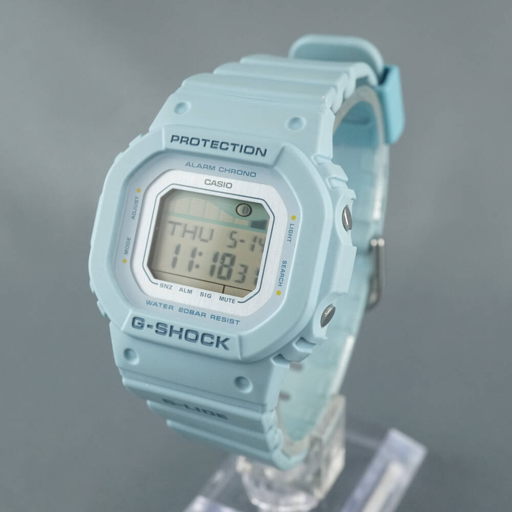 CASIO G-SHOCK G-LIDE GLX-S5600-2JF サーファー向け腕時計 USED美品 カシオ ジーショック ジーライド ライトブルー 完動品 X9920
