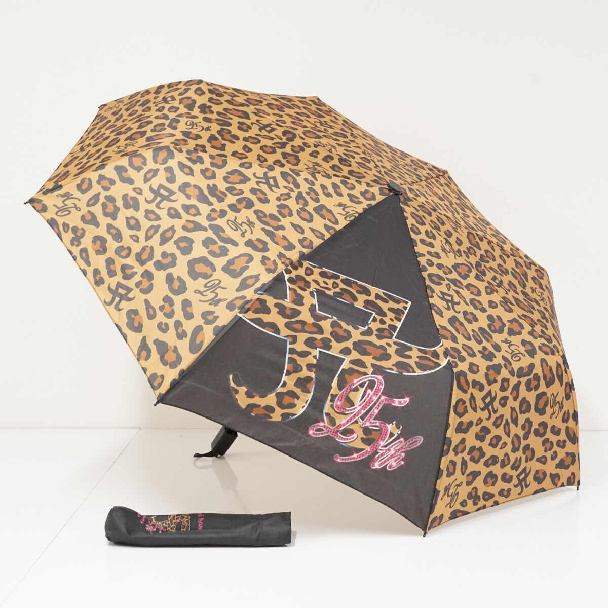 折りたたみ傘 浜崎あゆみ 25周年記念ライブツアー グッズ USED品 レオパード Aロゴ 公式グッズ 収納袋付き 55cm FA9597