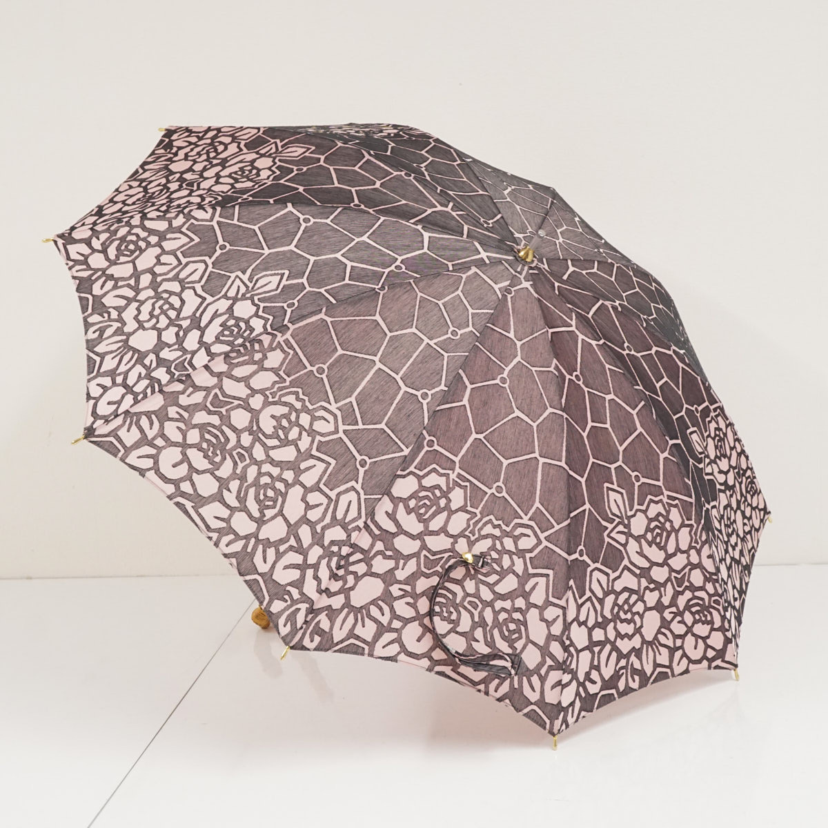 晴雨兼用傘 前原光榮商店 USED美品 オパール フラワー ショート 高級 レディース 日本製 47cm S3854